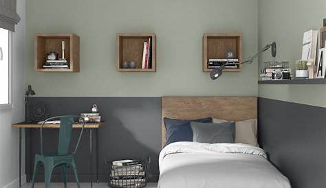 Gris Vert Chambre Confortable En Et Homestaging Déco Design