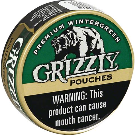 Grizzly Snuff, Moist, Premium Wintergreen, Fine Cut Snuff My
