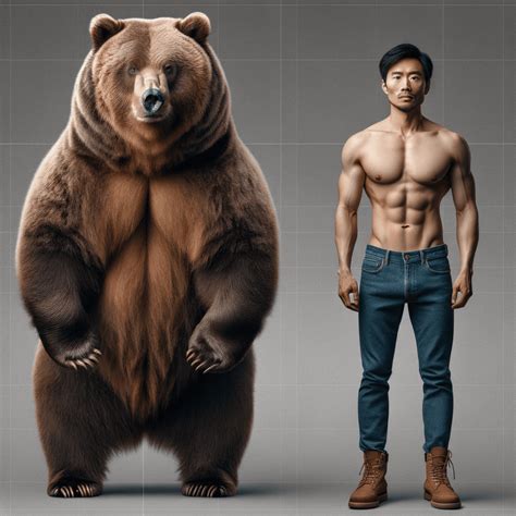 grizzly bear compared to human