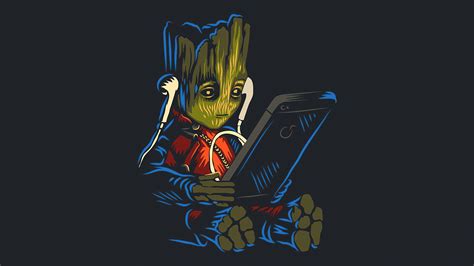 groot listening to music