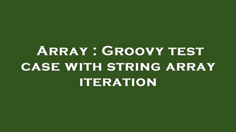Groovy String To Array