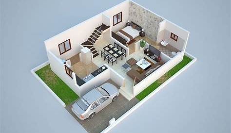 Ground Floor 1540 House Plan 3d 15 40