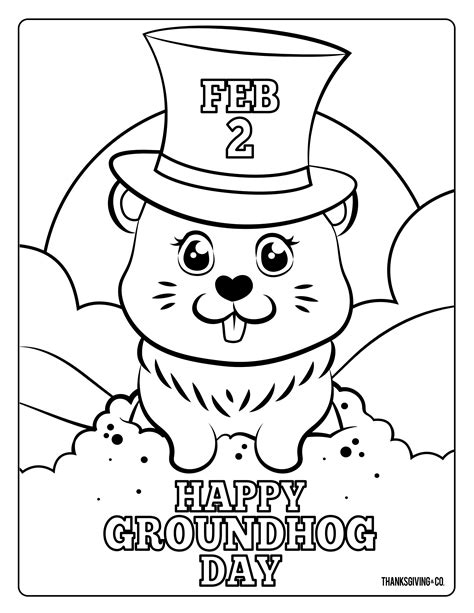 Groundhog Day Coloring Pages Activities Coloring Home