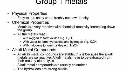 The Alkali Metals Group 1 YouTube
