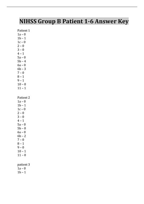 Decoding Group B NIHSS Answers: Navigating Healthcare Assessments