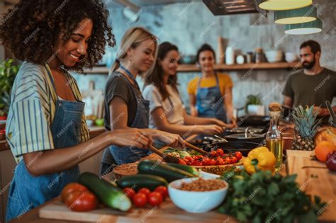 group cooking together