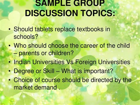 group discussion topics for technical students