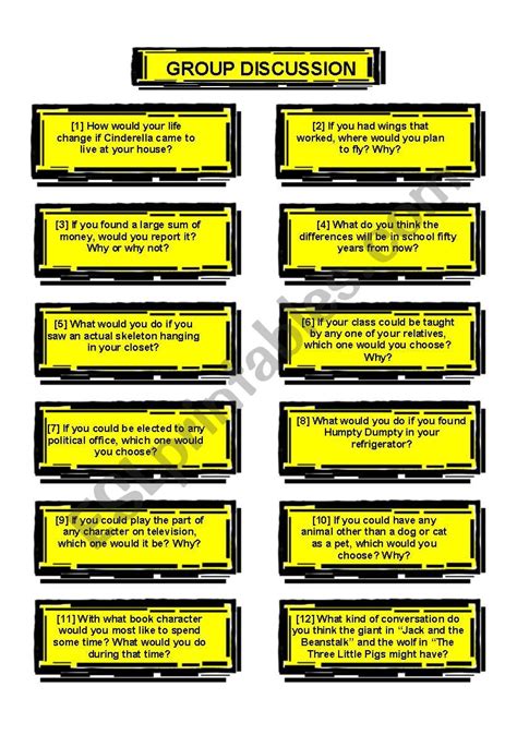 group discussion topics with answers