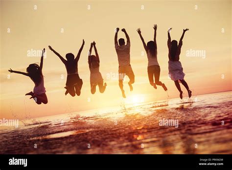 group having fun water