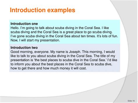 group presentation introduction example for students in english