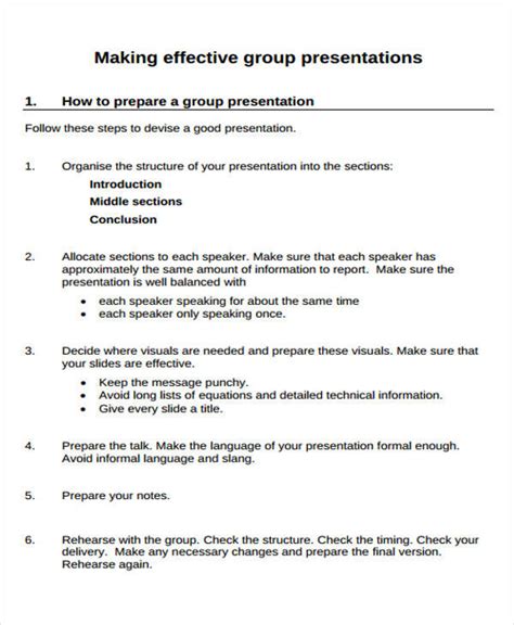 group presentation introduction examples