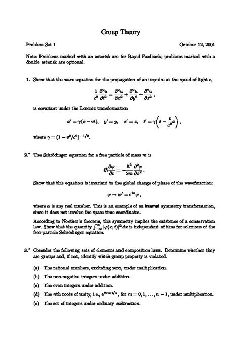 group theory problems and solutions pdf