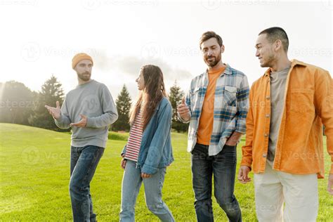 group walking and talking