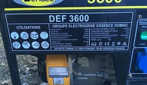 Groupe électrogène de chantier à essence DEFITEC 3600