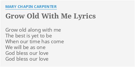 grow old with me lyrics mary chapin carpenter