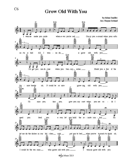 grow old with you sheet music