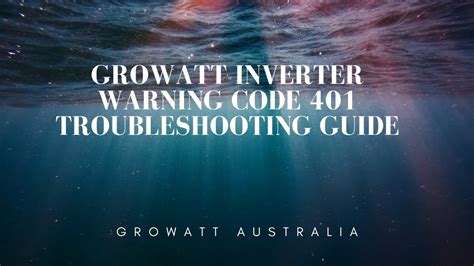 growatt error code 401 how to fix