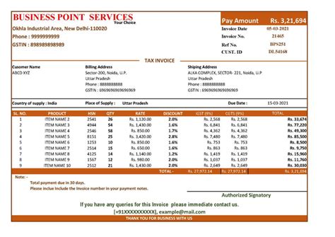 gst bill format in excel with formula