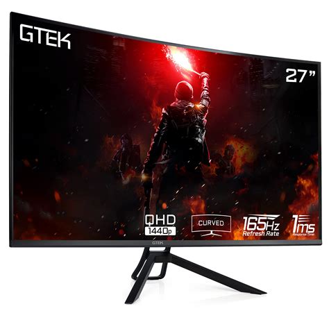 GTEK Q2765VC 27Inch Curved Frameless Gaming Monitor QHD 2K 2560 x 144