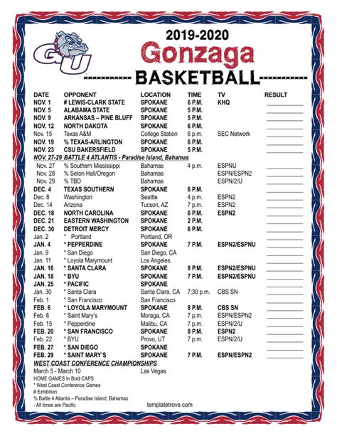 gu basketball schedule 2023