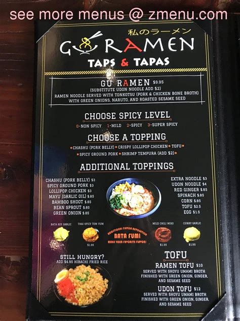 Gu Ramen Menu