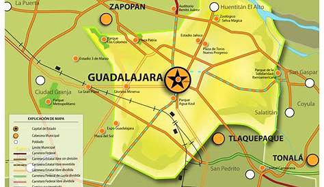 Mapas de Guadalajara - México | MapasBlog