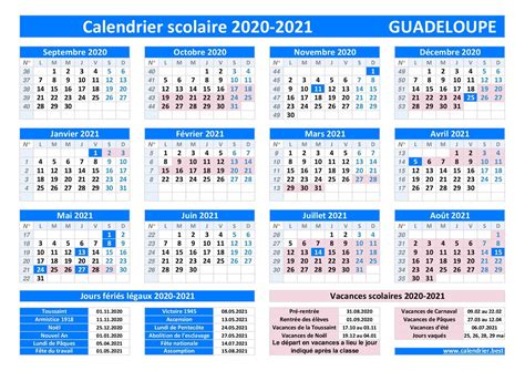 guadeloupe vacances scolaires 2024