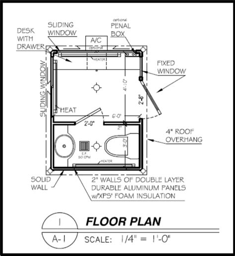 Guard House Layout Guad Shack with Restroom Design