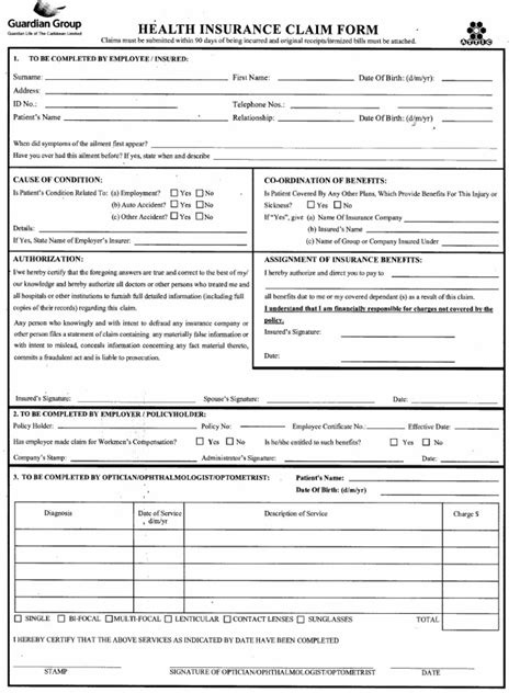 guardian life medical claim form pdf download