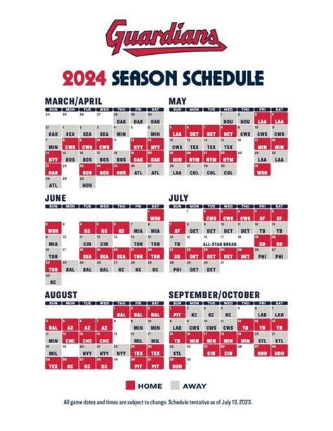 guardians baseball schedule 2024