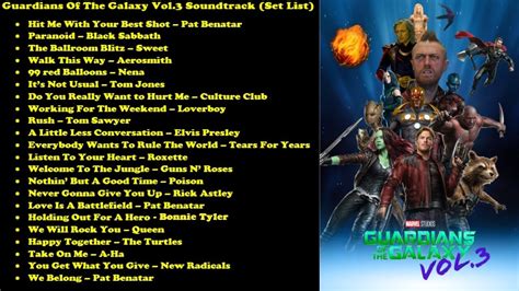 guardians of the galaxy vol 3 soundtrack list