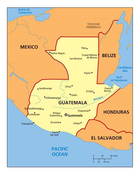 Landkarte Guatemala (Politische Karte) Karten und