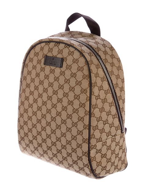 gucci logo canvas backpack