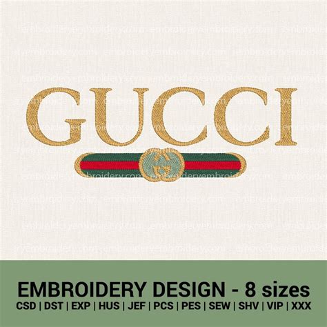 gucci logo machine embroidery design