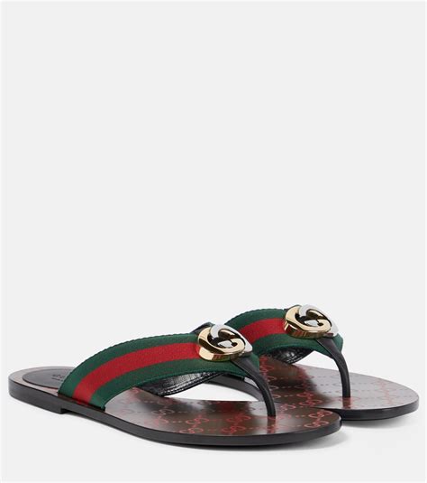Gucci GG Web Thong Sandals Shoes GUC158060 The RealReal