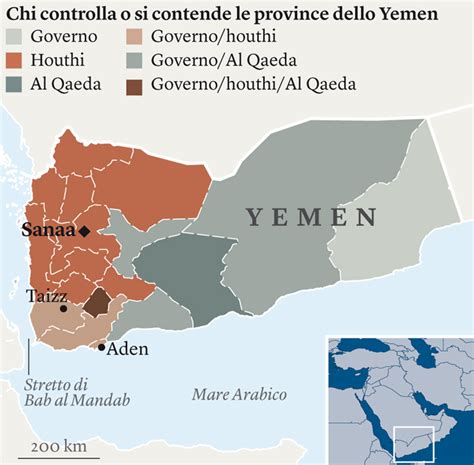 guerra nello yemen oggi mappa aggiornata