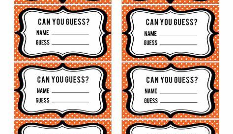 Guess How Many Candies Are In The Jar Printable