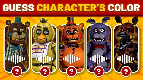 guess the fnaf character by their colors