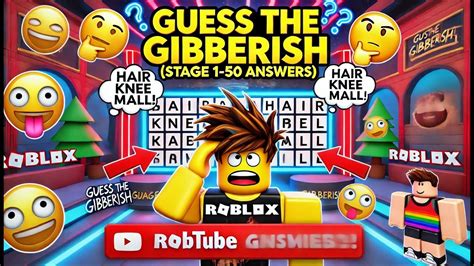 guess the gibberish roblox answers