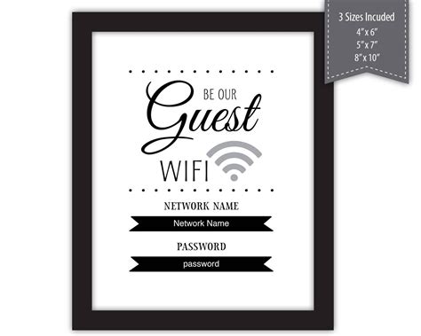 Be Our Guest Wifi Sign Wifi Password Sign Wifi Sign Etsy in 2020