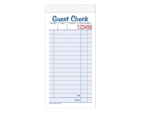 guest check pad