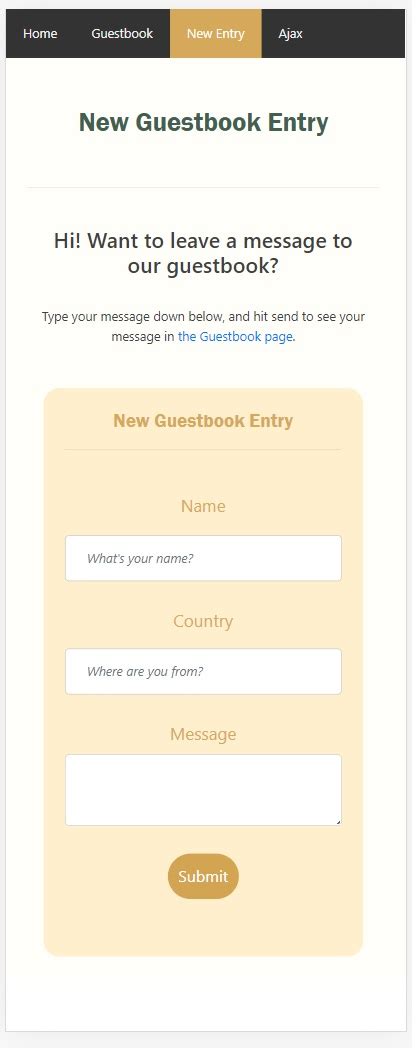 Guestbook Application Code