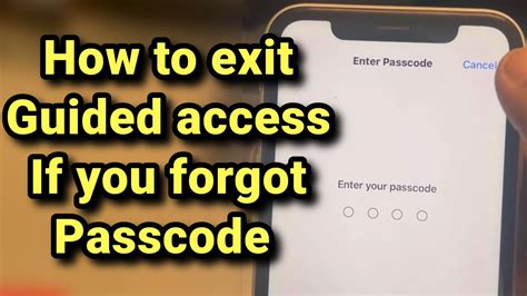 guided access forgot passcode