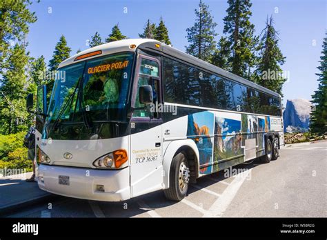 Guided tour bus in winter