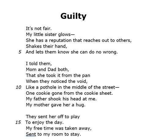 guilty or not guilty poem analysis