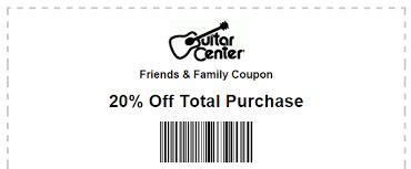 guitar center 20% off coupon