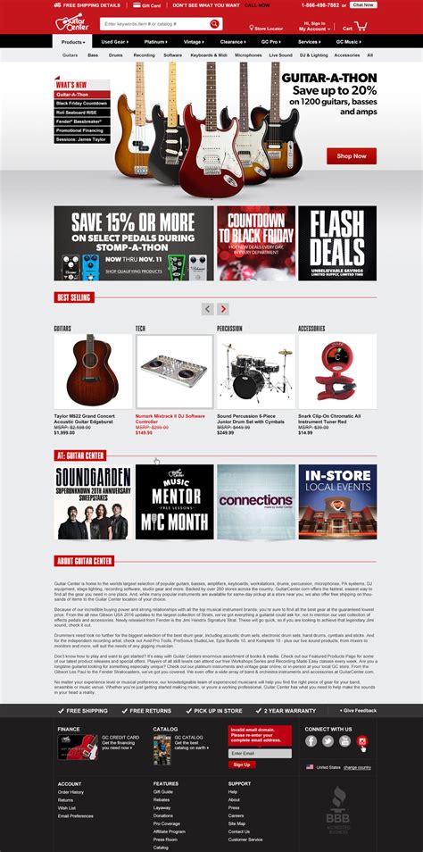 guitar center official page