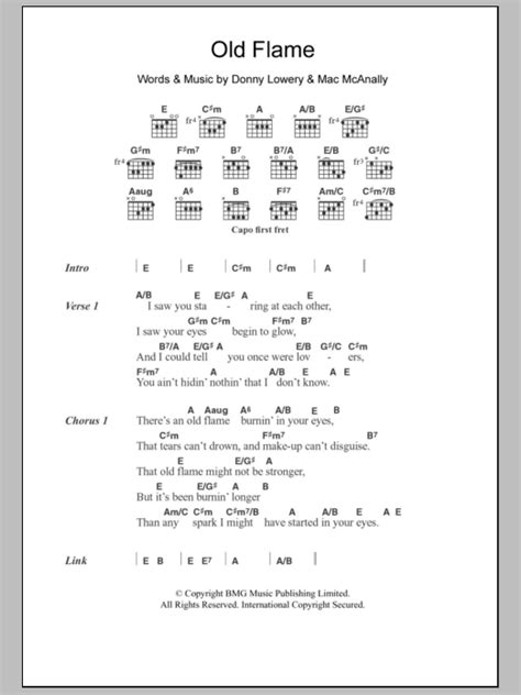 guitar chords for old flame