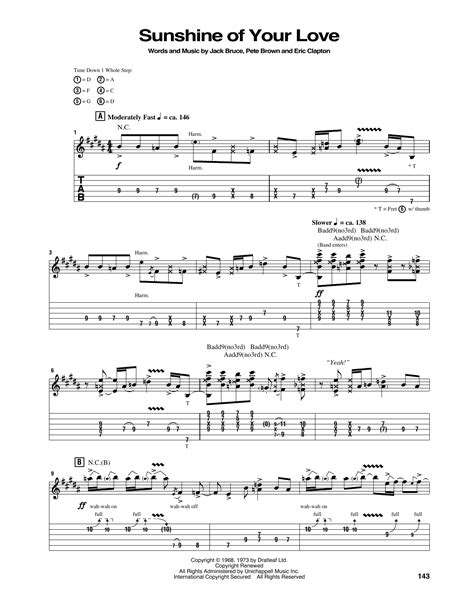 guitar tabs for sunshine of your love