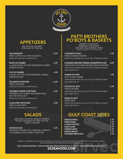 gulf seafood market menu